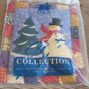 Avon Holiday Wall Hanging with Snowman and Tree Design